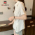 AEMAPE2024新款韩版翻领别致上衣夏季独特设计感爱心拉链短袖衬衫外套女 黑色 S