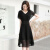 玛古芭品牌雪纺连衣裙女2024夏季新款高级感修身显瘦气质洋气黑色长裙子 白色 M