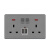 13A多孔USB充电type-c灰色香港面板86型英式英标港开关插座 一开多五孔