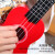 尤克里里女男初学者儿童学生可弹奏乐器21寸木质可弹唱彩色小吉他 粉红色 21寸【标准版】