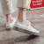 意尔康潮牌新款帆布鞋女士小白鞋学生韩版鞋子女休闲球鞋港风夏季单鞋透气鞋 白绿 39