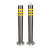 不锈钢防撞柱加厚钢管警示柱固定隔离柱可拆卸路桩立柱550/600/75 76*600固定款加顶环