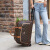 京逸带轮子的行李袋 拉杆包旅游男女手提旅行袋带轮子行李包登机箱可 咖啡格子+拉杆 大