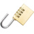 得豫工品 黄铜挂锁密码挂锁 防盗拉杆箱锁背包锁柜门锁 3轮密码（中号） 一个价