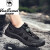 西域骆驼（VANCAMEL）新款户外登山鞋男网鞋夏季透气徒步鞋网面运动鞋防滑旅游鞋 黑色 浅棕 40