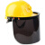 迈恻亦电焊面罩带风扇安全帽翻盖风式防护罩夏季防晒头戴式轻便氩弧焊 透明面屏