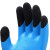 品之德 12双劳保手套 涂胶浸胶手套防滑耐磨工地干活手套 加强指灰蓝