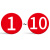 安燚  红底白字（1-10） 数字号码牌编号亚克力贴磁性号牌自粘磁力机器标牌圆牌序号牌GNG-521