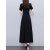 AEMAPE复古赫本风气质显瘦连衣裙女装收腰遮肚子长裙子2024夏季新款女裙 MX-9-3204_黑色 XL