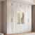 现代简约法式衣柜卧室家用小户型经济型柜子美式奶油风实木大衣橱 二门衣柜0.8米