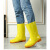 钢米 雨鞋男士水鞋雨靴防滑防水水靴 中筒单层 (单位：双) 45 黄色