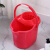 手动挤旋转手压地拖桶塑料拖把桶老式清洁拧水单桶水桶墩布桶 0882红色一套