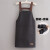 韩式围裙时尚款漂亮洋气的围兜大人做饭衣厨房背心式防水防油 钉扣背带防水纯黑色+套袖
