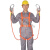 五点式高空安全带双背全身保险带建筑工地户外作业防坠安全绳套装 国标单大钩5米 半身式