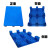 平板塑料托盘九脚叉车卡板加厚平面托板超市仓库货物工业垫板栈板 乌蓝色 加厚1X0.6米加3钢