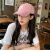 MINISO名创优品粉色棒球帽子女2022夏季韩版时尚百搭字母R 米白色  可调节(54-58cm)一般都能戴