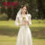 百丽香奈结婚登记领证小白裙平时可穿法式日常礼服2024新款订婚连衣裙夏季 米白色 XS