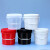ABDT 加厚小塑料桶工业用小桶有盖酱料油漆桶密封带提手小水桶 6L-乳白色-矮款加厚-带盖
