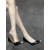 鞋柜（shoebox）达芙妮集团旗下辣妹高跟鞋女尖头金属细跟性感浅口真皮漆皮床上单 黑色[7CM] 34