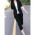 万派摩夏季新款西装套装女时尚洋气修身显瘦短袖小西装裤子两件套 黑色西装 【单件】 XL 【建议 115-130斤】