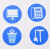 稳斯坦 （5个装）桌面物品定位贴定位标志标识6S5S蓝色办公规范标签标志 10*10cm 饮水机 W542