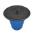 希万辉 嵌入式台面圆形盖子加圆形桶身嵌入不锈钢盖子塑料垃圾桶 黑色盖子【蓝色桶身】5L