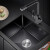 黑色纳米04不锈钢洗菜盆吧台手水槽台下盆厨房嵌入式单槽小 *0配双功能净水冷热龙头