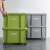 京顿塑料周转箱军绿色收纳箱带盖子储物整理箱存放箱收纳盒 小号单个