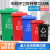 塑料户外垃圾桶公园可回收桶大容量挂车环卫桶物业小区公用室外带 30升特厚款绿色(无轮)