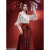 事思新中式国风汉服红色马面裙敬酒服套装超仙订婚礼服2023年新款秋季 单半身裙 S