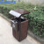 蓝鲸环卫 深咖啡单 户外塑木垃圾桶单桶庭院物业果皮箱LJHW-9019
