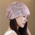 YHGFEE女士化疗后戴的薄款帽子光头帽子夏季透气包头开颅蕾丝月子帽薄款 双色绣线粉色 均码(54-60cm有弹性)