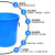尚留鑫 塑料桶50L蓝色带盖圆桶大容量蓄水桶收纳桶