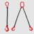 润宏工品  G80锰钢起重链条吊索具组合吊钩吊环组合起重吊具 3吨3米4腿羊角钩 单位：一个