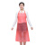 防水防油透明 pvc无袖厨房洗碗围裙围兜加长 红色2条