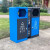 迪恩斯（DEANS）户外垃圾分类垃圾桶室外两分类大号商用垃圾箱小区街道广场果皮箱 蓝灰色镀锌板