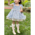 迪士尼（Disney）星空海浪女童连衣裙2023夏装新款流光纱气质公主夏日儿童裙子 中筒袜(3-12岁) 需与裙子一同下 90cm