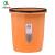 齐鲁安然 垃圾桶 分类垃圾筒 无盖压圈垃圾篓 办公大容量纸篓 可定制 11L 圆型 橘色 QL-LJTY01