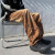 凯丁森（kaidinsen）欧美hiphop裤子设计感高级感渐变扎染牛仔裤美式高街男挂链阔腿裤 CRB-1377黑色 M