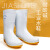 耐油酸碱水鞋雨鞋白色防水工作耐磨防滑养殖水产工业男雨靴 白低筒 43