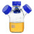 螺口三口/四口流动相液瓶储液瓶废液瓶蓝盖丝口玻璃多口试剂瓶实验室HPLC液相色谱流动相溶剂瓶 GL45 PBT红盖(耐温140度)