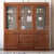 万柏顿三门书柜简约现代现代新中式书柜家用书房玻璃门书架实木储物柜三 6门+（1.6米书桌椅） 1x1x1cm