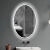 室镜触摸屏卫生间椭圆形浴室镜子智能镜壁挂发光美颜化妆镜 双触摸+暖光+除雾+椭圆 无极调光 700mm*900mm