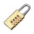 工品库 黄铜挂锁  防盗拉杆箱锁 密码挂锁 行李箱密码锁 背包锁柜门锁 4轮密码（中号2个）
