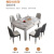 蒲恋餐桌家用加厚岩板餐桌椅组合可伸缩实木餐桌方圆两用大小户型餐 亮光雪山白-贝勒椅-颜色备注 2米 1.2米一桌四椅加