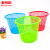 麦锐欧 塑料垃圾桶 纸篓 3.5L 绿/红/蓝色 (颜色随机发货) 19*23cm 5个/组