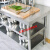 加厚不锈钢案台厨房工作台操作台面案板切菜桌子菜板架置物架 深灰色 80高 长80宽45