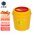 正奇谊 利器盒垃圾桶黄色小型废物桶锐器盒 圆形利器盒3L