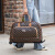 京逸带轮子的行李袋 拉杆包旅游男女手提旅行袋带轮子行李包登机箱可 咖啡格子+拉杆 大