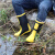 沃飞特男士加绒高筒雨鞋应急救援水靴防水防滑加厚保暖消防演练训练胶靴 明黄色 加绒一体作训靴 45 内长27.5厘米